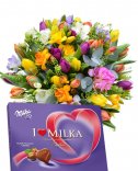 Букеты + Bonbonier Milka - доставка цветов