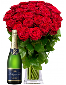 RUDÉ RŮŽE + SEKT Bohemia demi sec 0,75l