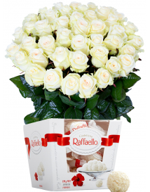 BÍLÉ RŮŽE + RAFFAELLO 150g