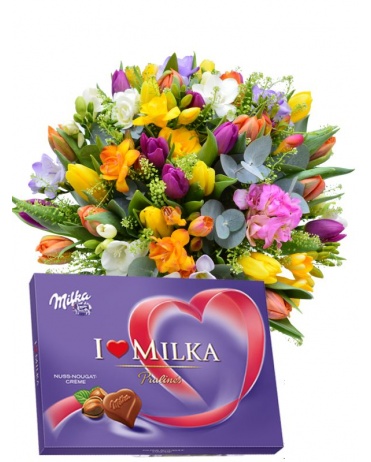 TULIPÁNY + FREZIE + MILKA 110g