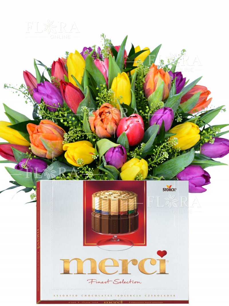 Beautiful spring bouquet - tulips for delivery