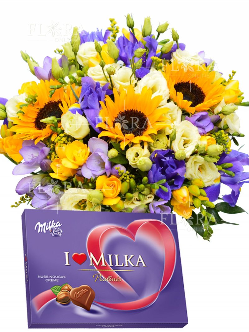 Bouquet + Milk - gift set