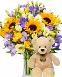 Gift set - bouquet + plush bear