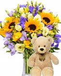 Gift set - bouquet + plush bear