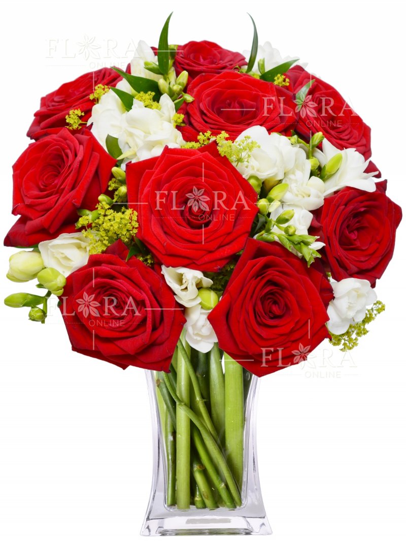 Фрезия + роза: доставка цветов