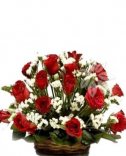 Kvetinový košík - červené ruže