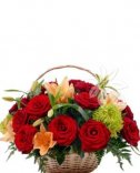 Flower basket - rose and lily