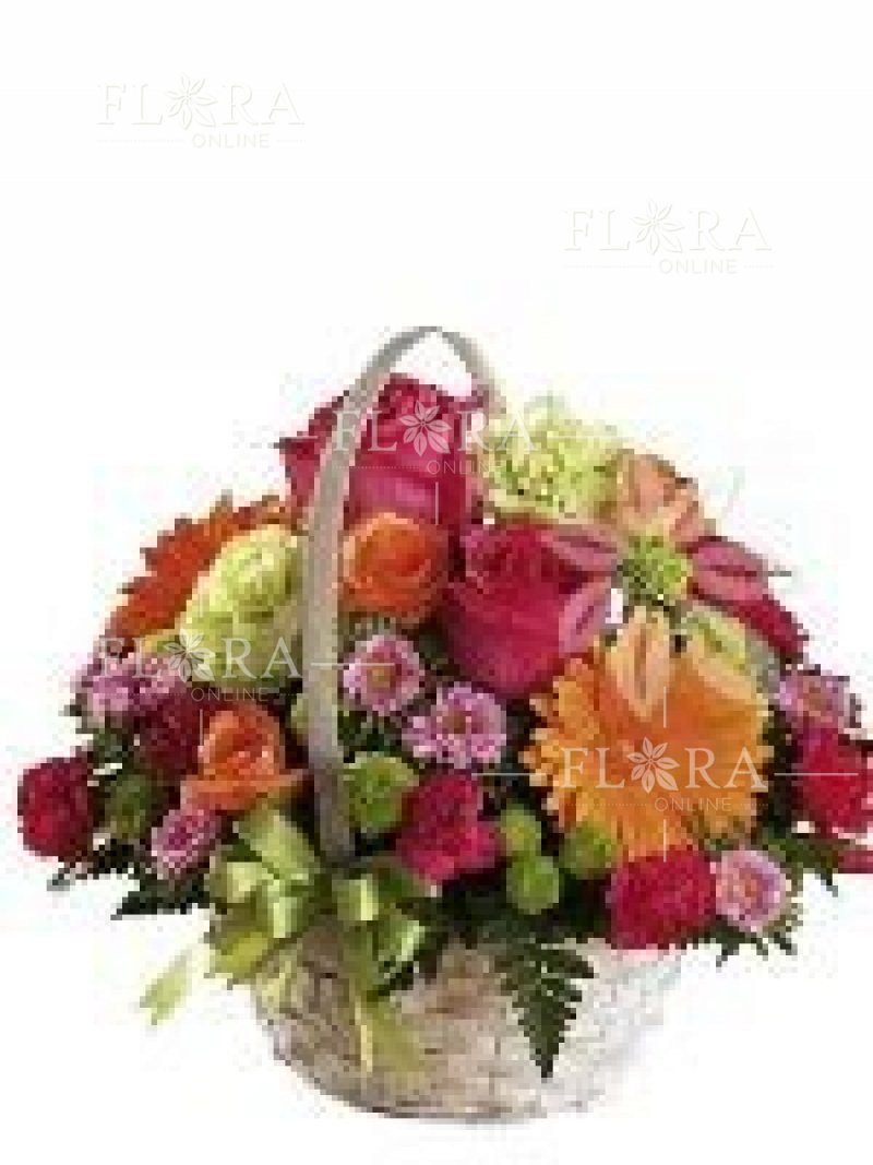 Flower delivery - colorful flower basket