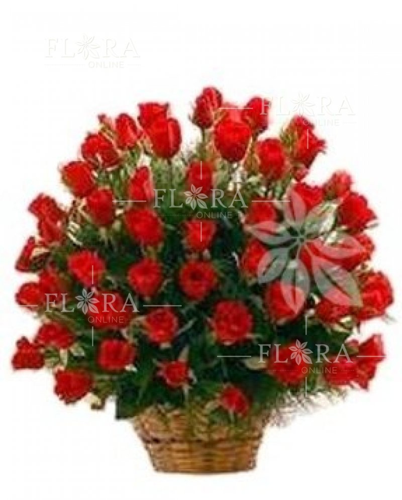 Flower delivery - Flower basket of roses