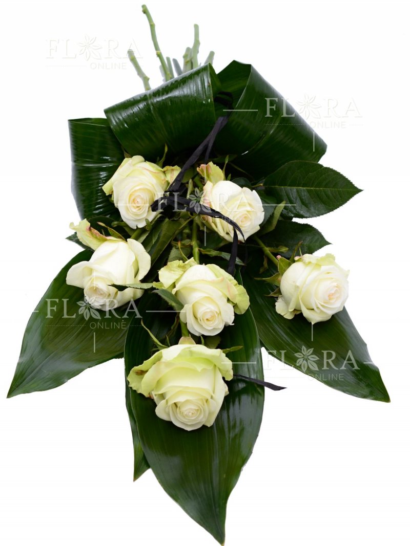 Funeral bouquet: White roses