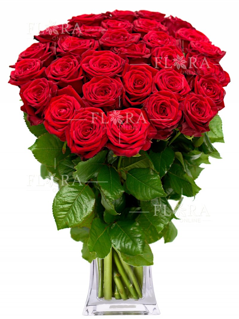 25 красных роз: доставка цветов